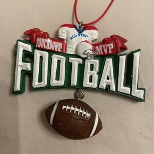 TOUCHDOWN ALL STAR MVP Football Fan Man Sports Ornament Mancave
